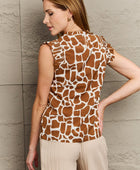 Giraffe Print Round Neck Tank Top - Body By J'ne