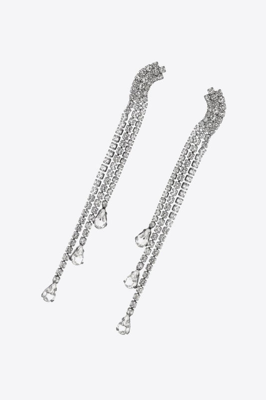 Glass Stone Fringe Dangle Earrings - Body By J'ne