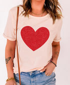 Glitter Heart Graphic T-Shirt - Body By J'ne