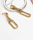 Gold-Plated D-Shaped Drop Earrings - Body By J'ne