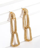 Gold-Plated D-Shaped Drop Earrings - Body By J'ne