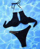 Halter Neck Chain Detail Two-Piece Bikini Set - Body By J'ne