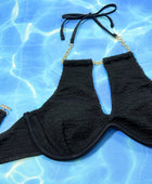 Halter Neck Chain Detail Two-Piece Bikini Set - Body By J'ne