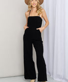 Halter Neck Wide Leg Jumpsuit with Pockets - Body By J'ne