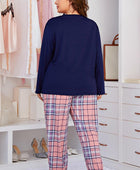 Heart Graphic Top and Plaid Joggers Lounge Set - Body By J'ne