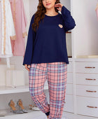 Heart Graphic Top and Plaid Joggers Lounge Set - Body By J'ne