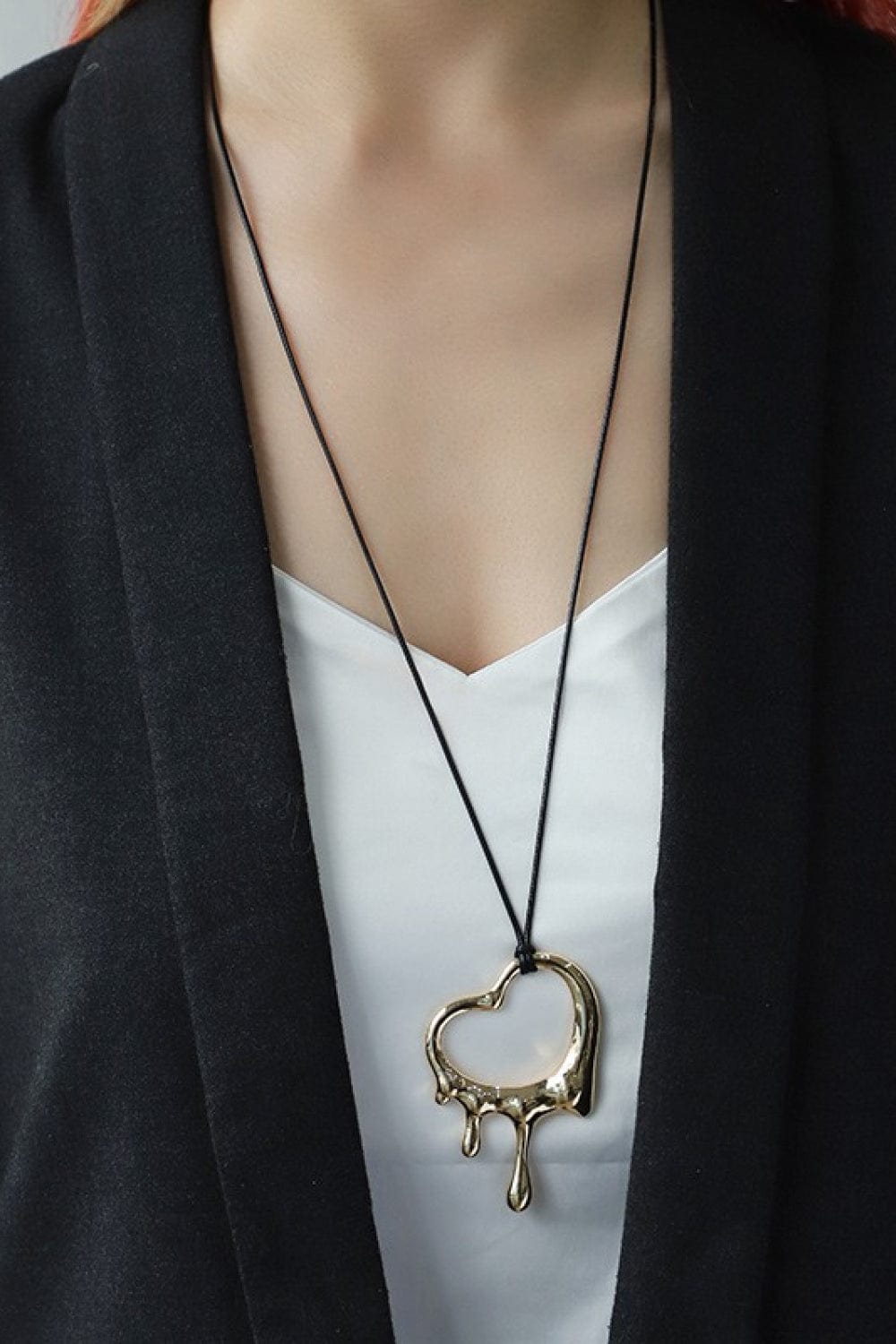 Heart Pendant Cord Necklace - Body By J'ne