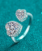 Heart-Shape Moissanite Open Ring - Body By J'ne