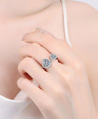 Heart-Shape Moissanite Open Ring - Body By J'ne