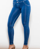 High Waist Skinny Buttoned Long Jeans - Body By J'ne