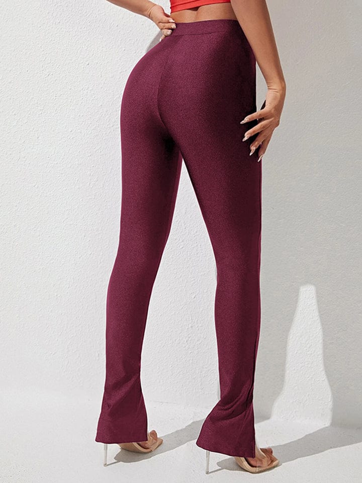 High Waist Slit Skinny Pants - Body By J'ne