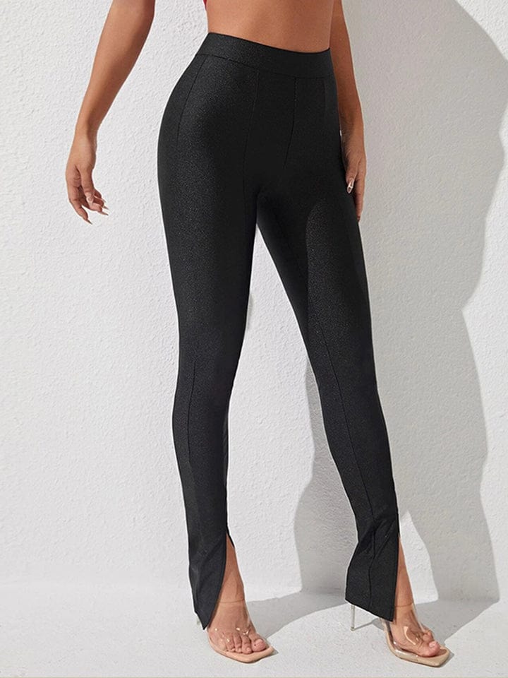 High Waist Slit Skinny Pants - Body By J'ne