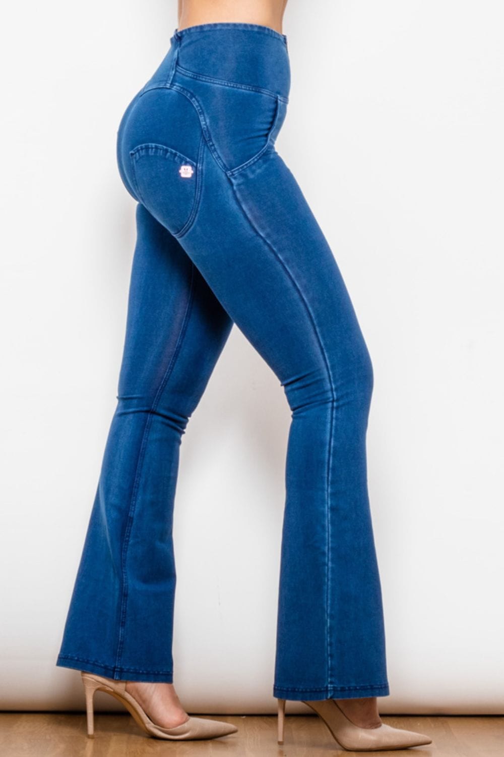 High Waist Zip Detail  Flare Long Jeans - Body By J'ne