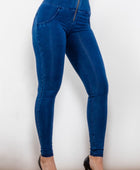 High Waist Zip Up Skinny Long Jeans - Body By J'ne