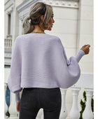 Horizontal Ribbing Dolman Sleeve Sweater - Body By J'ne