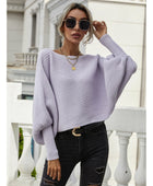 Horizontal Ribbing Dolman Sleeve Sweater - Body By J'ne