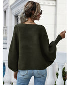 Horizontal Ribbing Dolman Sleeve Sweater - Body By J'ne