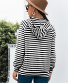 Horizontal Stripe Raglan Sleeve Hoodie - Body By J'ne