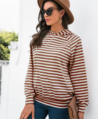 Horizontal Stripe Raglan Sleeve Hoodie - Body By J'ne