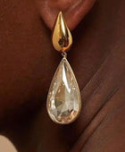 Natural Elements Gold Teardrop Stone Earrings - Body By J'ne
