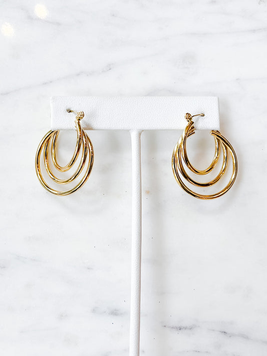 Natural Elements Triple Threat Gold Hoop - Body By J'ne