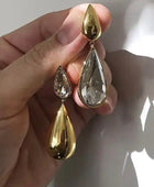 Natural Elements Gold Teardrop Stone Earrings - Body By J'ne