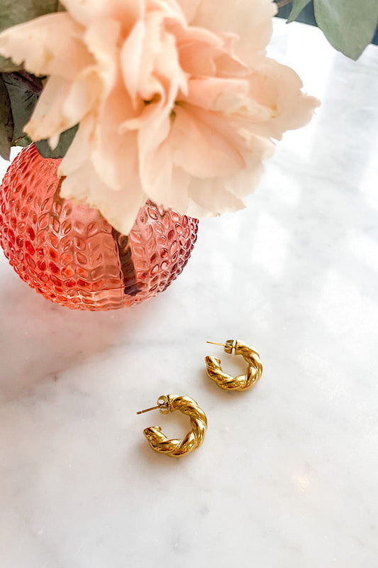 Natural Elements Twist Gold Hoop Earrings - Body By J'ne