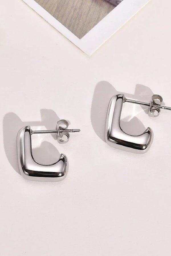 Natural Elements Square Silver Earrings - Body By J'ne
