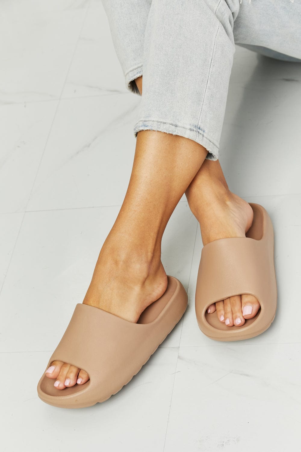 In My Comfort Zone Slides in Beige - Body By J'ne
