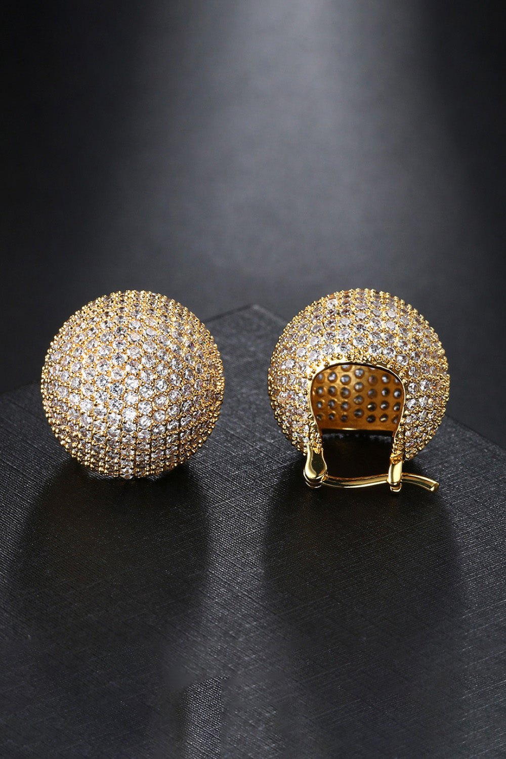 Inlaid Cubic Zirconia Brass Earrings - Body By J'ne