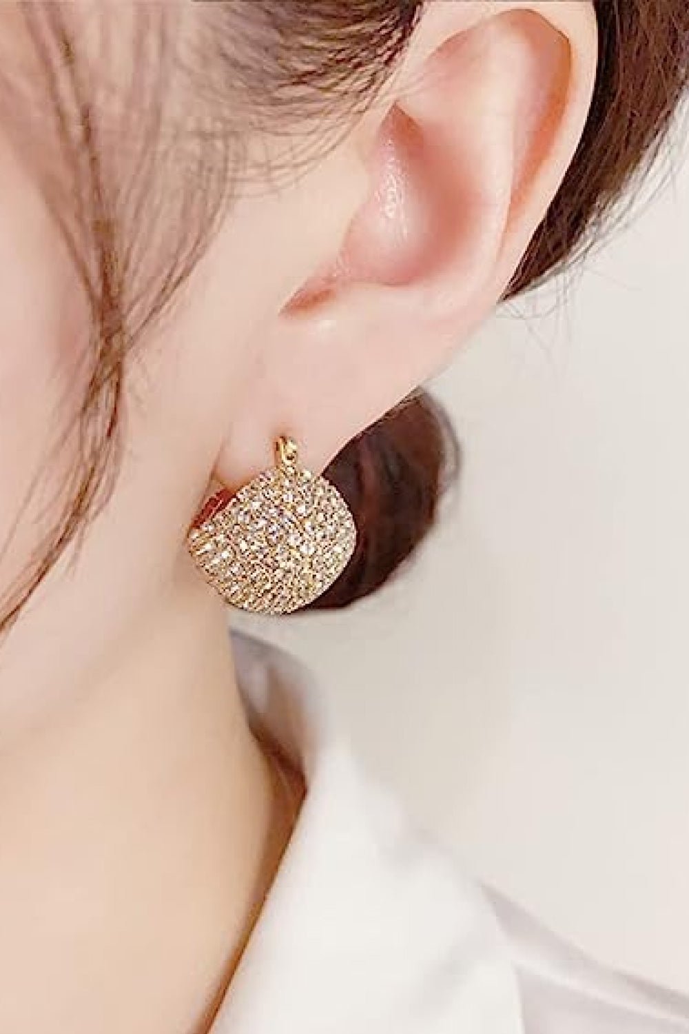 Inlaid Cubic Zirconia Brass Earrings - Body By J'ne