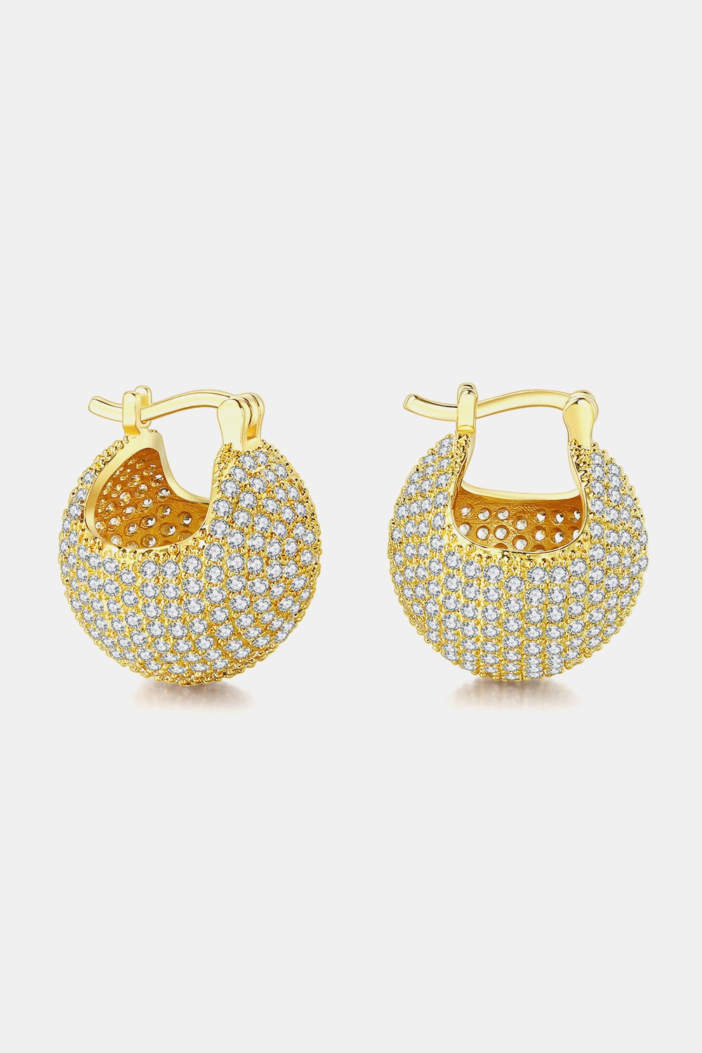 Inlaid Cubic Zirconia Brass Earrings - Body By J'ne