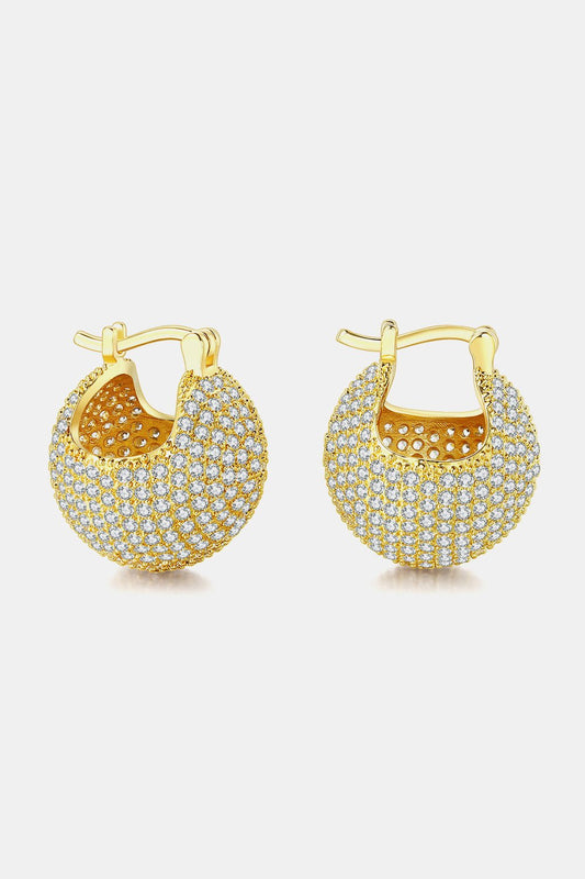 Inlaid Cubic Zirconia Brass Earrings - Body By J'ne