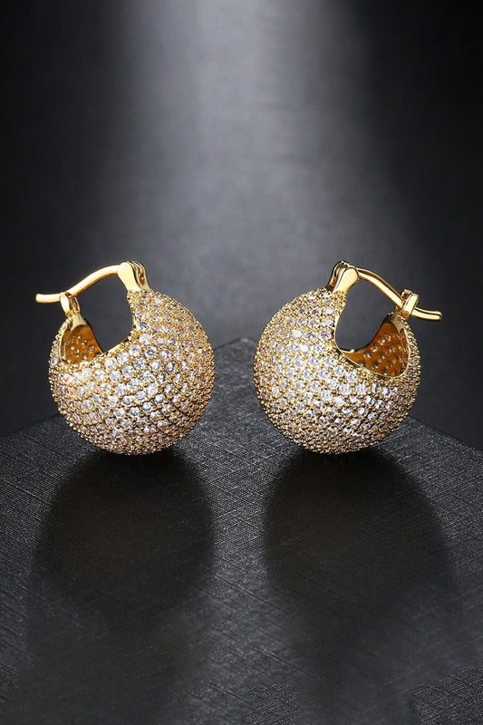 Inlaid Cubic Zirconia Brass Earrings - Body By J'ne