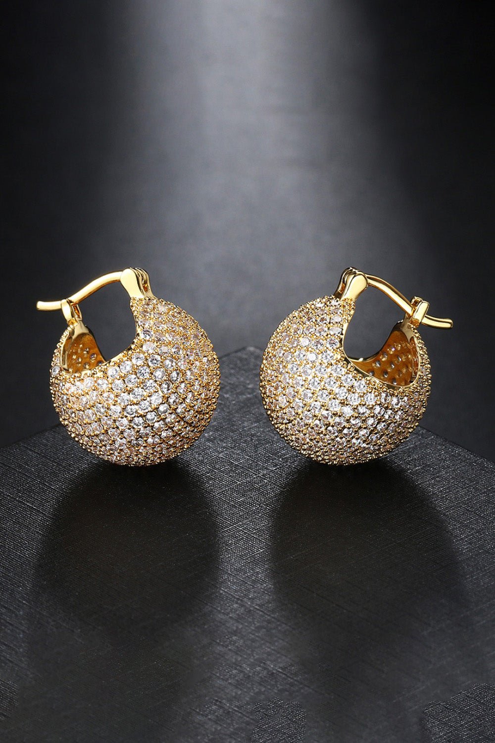 Inlaid Cubic Zirconia Brass Earrings - Body By J'ne