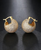 Inlaid Cubic Zirconia Brass Earrings - Body By J'ne