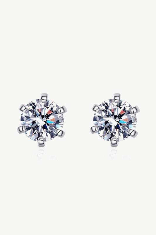 Inlaid Moissanite Stud Earrings - Body By J'ne