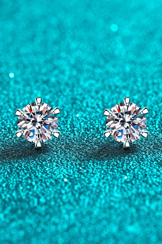 Inlaid Moissanite Stud Earrings - Body By J'ne