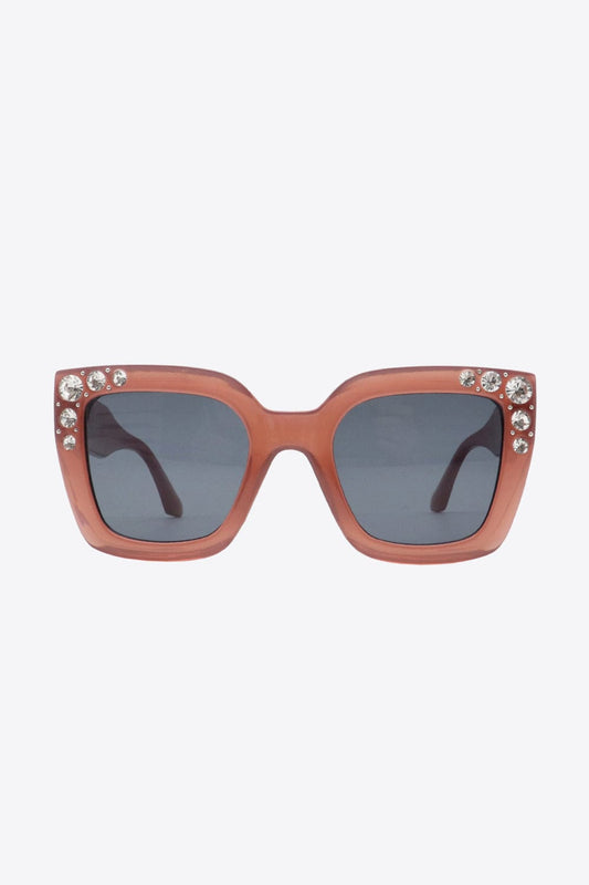 Inlaid Rhinestone Polycarbonate Sunglasses - Body By J'ne