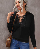 Lace-Up Dropped Shoulder Hoodie - Body By J'ne