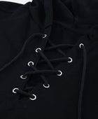 Lace-Up Dropped Shoulder Hoodie - Body By J'ne