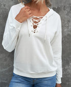 Lace-Up Dropped Shoulder Hoodie - Body By J'ne