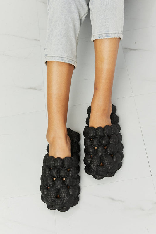Laid Back Bubble Slides in Black - Body By J'ne
