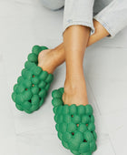 Laid Back Bubble Slides in Green - Body By J'ne