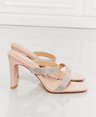 Leave A Little Sparkle Rhinestone Block Heel Sandal in Pink - Body By J'ne