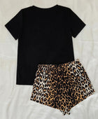 Leopard Lip Graphic Top and Shorts Lounge Set - Body By J'ne