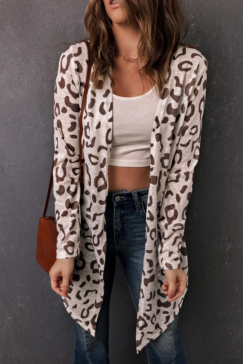 Leopard Long-Sleeve Open Front Cardigan - Body By J'ne