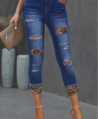 Leopard Patch Distressed Cropped Jeans - Body By J'ne