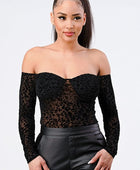 Leopard Print Off Shoulder Bodysuit - Body By J'ne