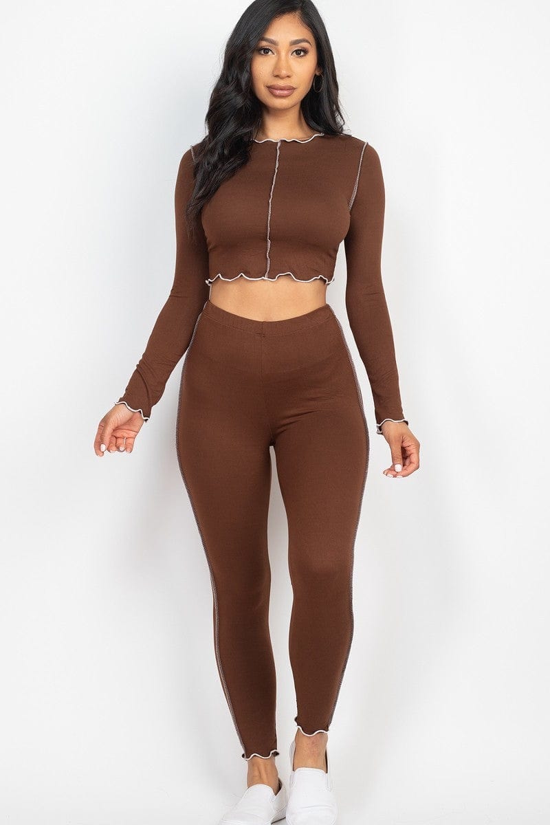 Lettuce Edge Crop Top & Leggings Set - Body By J'ne